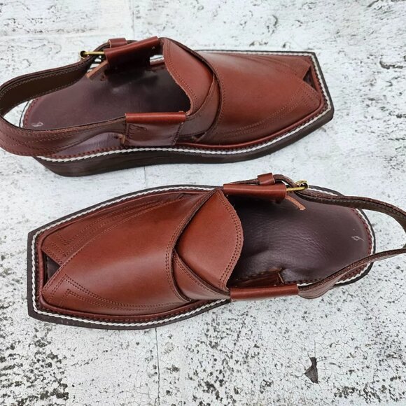 Kaptaan Chappal Men Sandal Shoes Brown Genuine Leather Upper Ethnic Size 8.5US main image 4